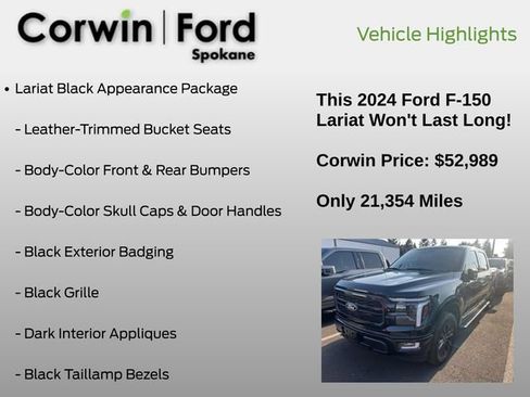 Used 2024 Ford F150 Lariat w/ Equipment Group 502A High AWD/4WD image 6