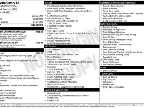 Used 2026 Toyota Camry SE w/ Multimedia Upgrade Package AWD/4WD image 4