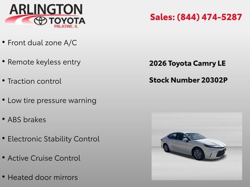 Used 2026 Toyota Camry LE FWD image 4