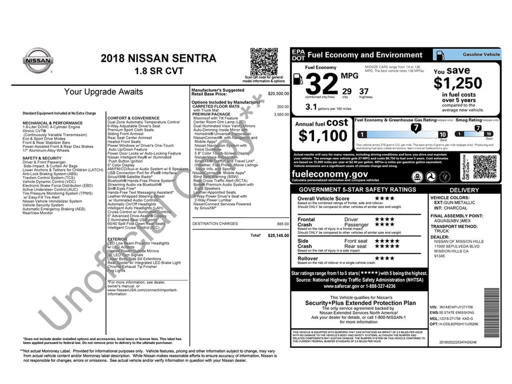 Used 2018 Nissan Sentra SR w/ Premium Package (P02) FWD image 18