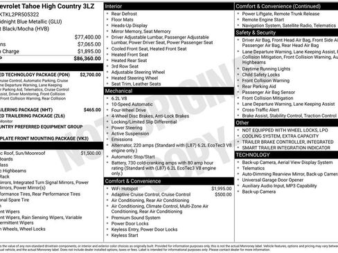Used 2023 Chevrolet Tahoe High Country w/ Advanced Technology Package AWD/4WD image 2