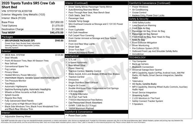 Used 2020 Toyota Tundra SR5 w/ SR5 Upgrade Package RWD image 5