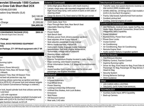 Used 2020 Chevrolet Silverado 1500 Custom Trail Boss w/ Custom Convenience Package AWD/4WD image 6