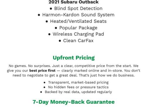 Used 2021 Subaru Outback Touring w/ Popular Package #2 image 2