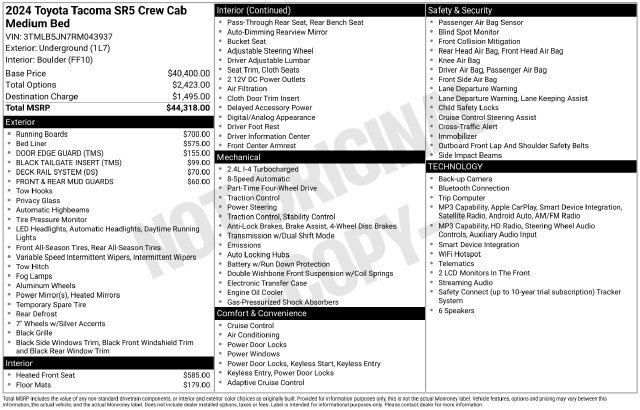 Certified 2024 Toyota Tacoma SR5 AWD/4WD image 37