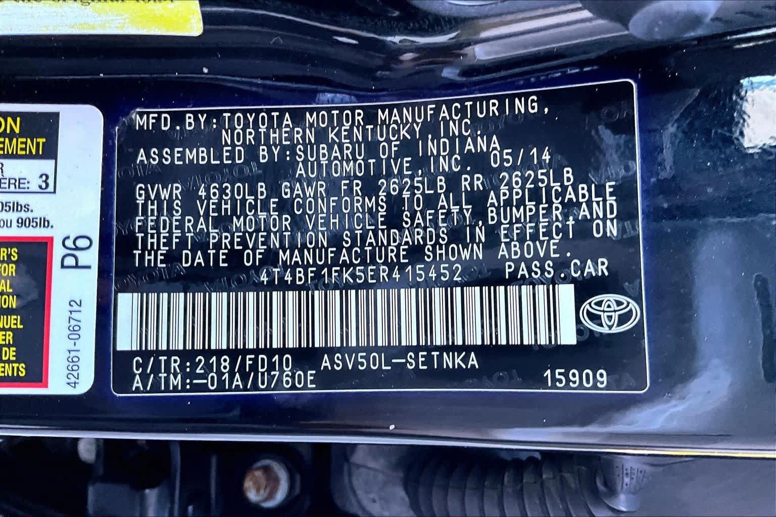 Used 2014 Toyota Camry LE FWD image 37