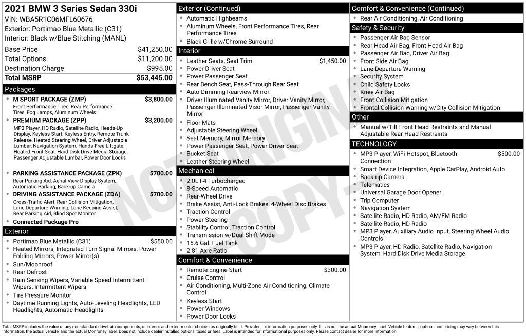 Used 2021 BMW 330i Sedan w/ M Sport Package RWD image 4