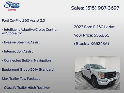 Certified 2023 Ford F150 Lariat w/ Max Trailer Tow Package AWD/4WD image 8