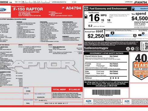 Used 2018 Ford F150 Raptor w/ Equipment Group 802A Luxury AWD/4WD image 2