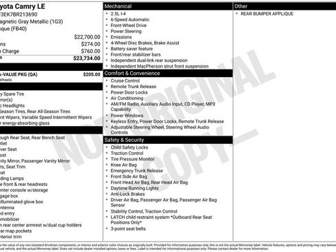 Used 2011 Toyota Camry LE w/ LE Extra-Value Pkg FWD image 11