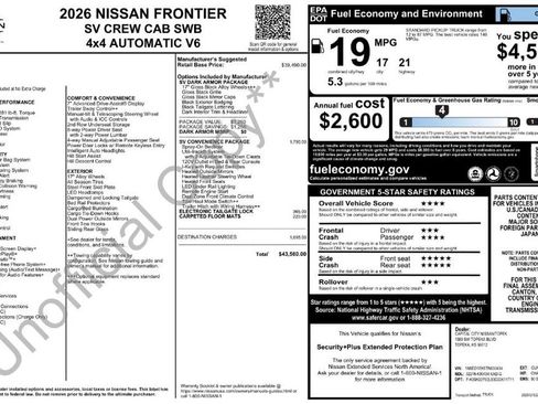 New 2026 Nissan Frontier SV w/ SV Convenience Package image 31