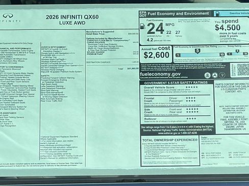 New 2026 INFINITI QX60 Luxe w/ Cargo Package image 13
