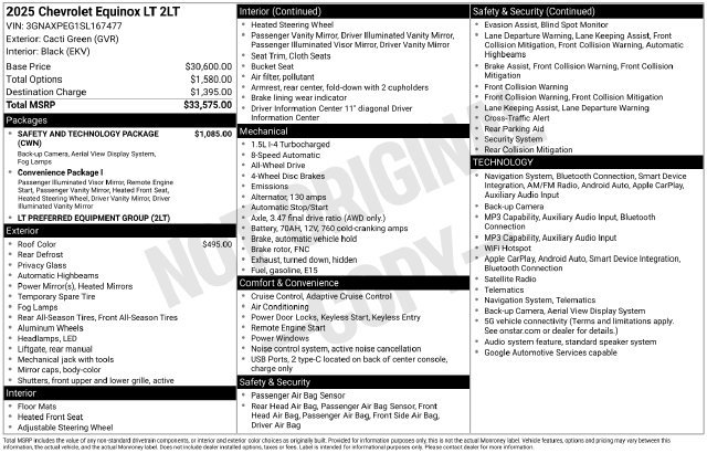Used 2025 Chevrolet Equinox LT w/ Safety and Technology Package AWD/4WD image 6