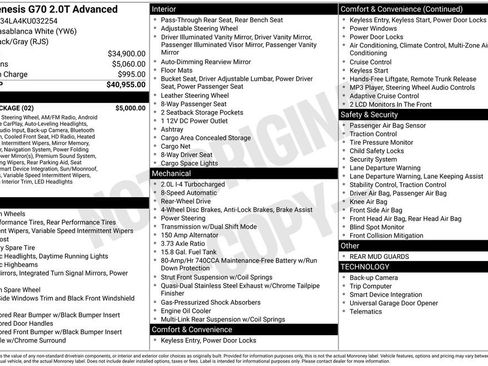 Used 2019 Genesis G70 2.0T Advanced w/ Elite Package image 10