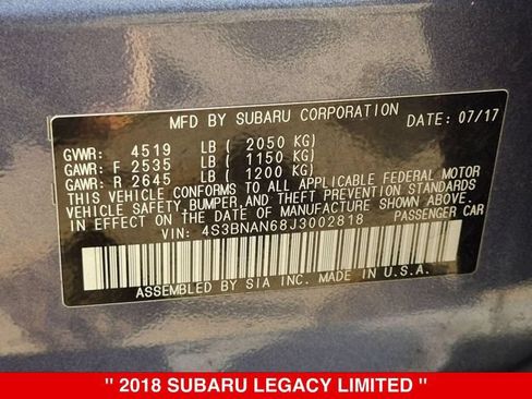 Used 2018 Subaru Legacy 2.5i Limited AWD/4WD image 41