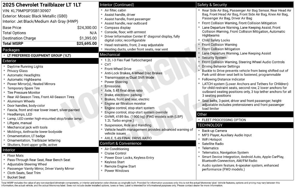 Used 2025 Chevrolet TrailBlazer LT FWD image 53