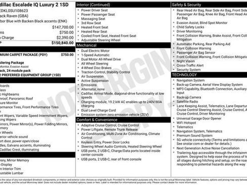 Used 2025 Cadillac Escalade IQ Luxury 2 w/ LPO, Premium Carpet Package AWD/4WD image 39