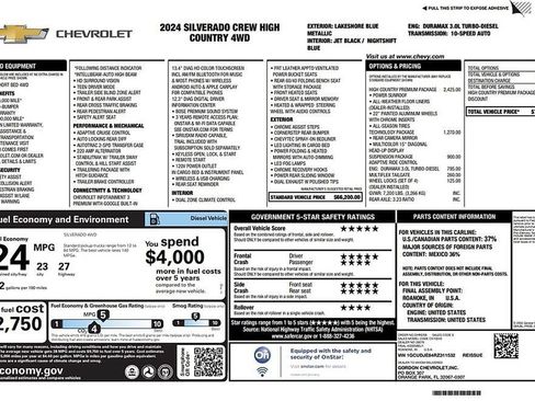 Used 2024 Chevrolet Silverado 1500 High Country w/ High Country Premium Package AWD/4WD image 20