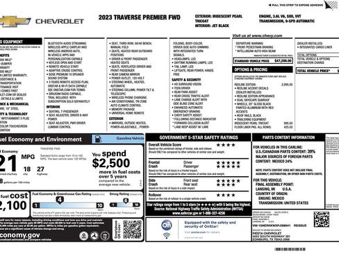 Used 2023 Chevrolet Traverse Premier w/ Redline Edition FWD image 2