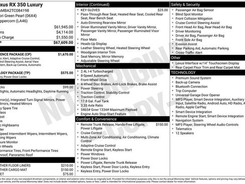 New 2026 Lexus RX 350 FWD w/ Convenience Package image 4