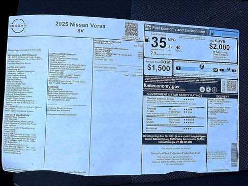 New 2025 Nissan Versa SV image 21