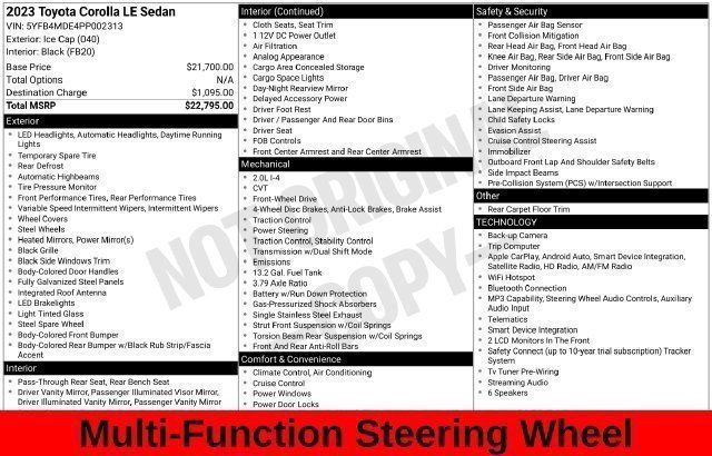 Used 2023 Toyota Corolla LE FWD image 26
