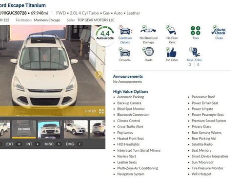 Used 2016 Ford Escape Titanium w/ Equipment Group 301A FWD image 12