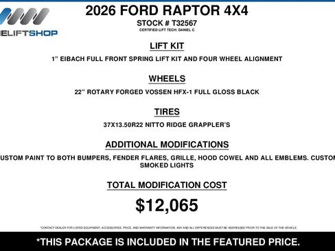 Used 2026 Ford F150 Raptor AWD/4WD image 2