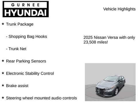 Used 2025 Nissan Versa S w/ Trunk Package FWD image 7