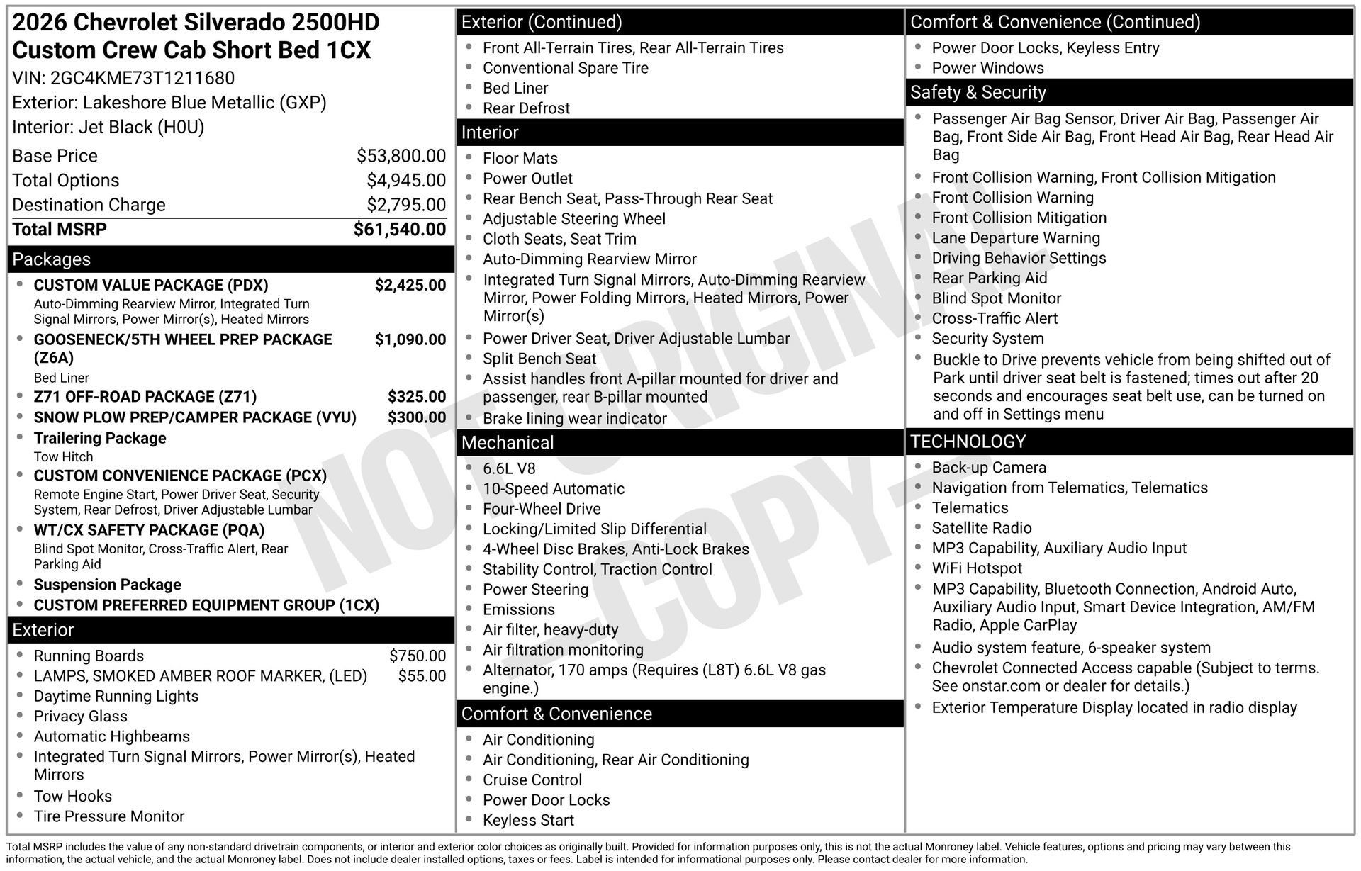 New 2026 Chevrolet Silverado 2500 Custom w/ Custom Value Package AWD/4WD image 3