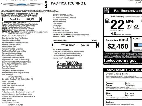 Used 2024 Chrysler Pacifica Touring-L FWD image 2