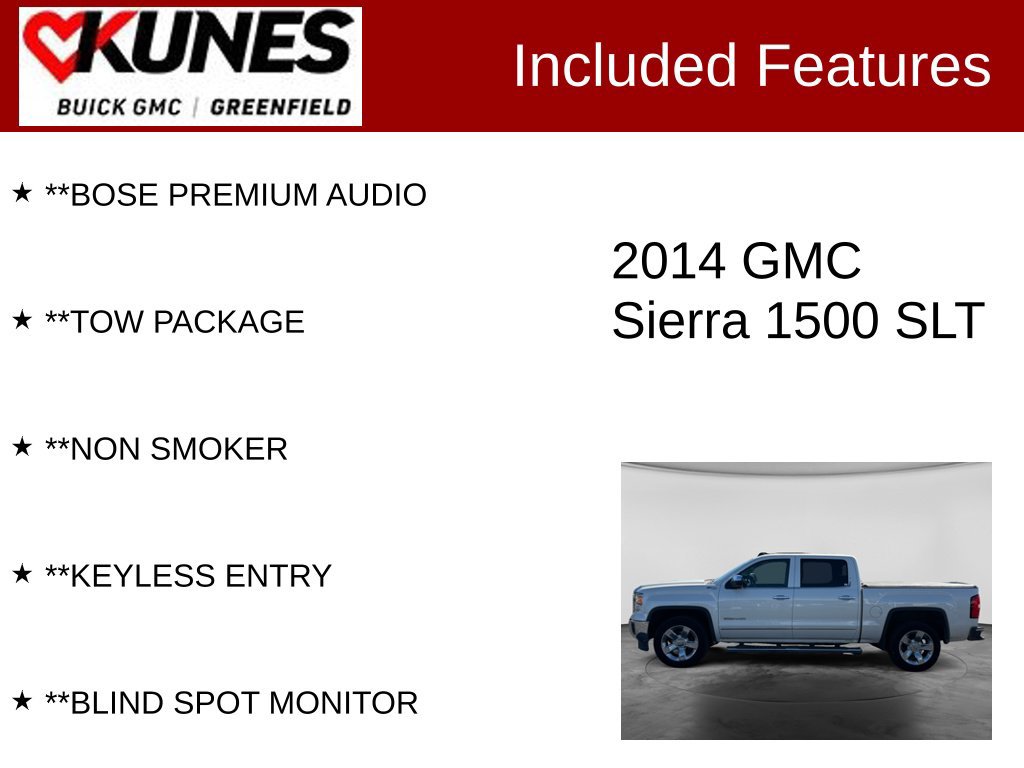 Used 2014 GMC Sierra 1500 SLT w/ SLT Crew Cab Value Package AWD/4WD image 3