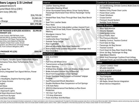 Used 2015 Subaru Legacy 2.5i Limited image 3