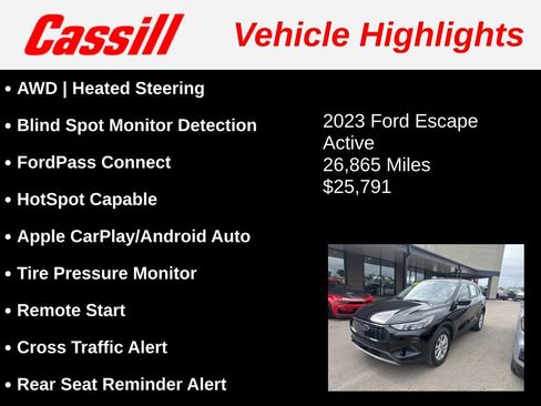 Used 2023 Ford Escape Active w/ Tech Pack #2 AWD/4WD image 3