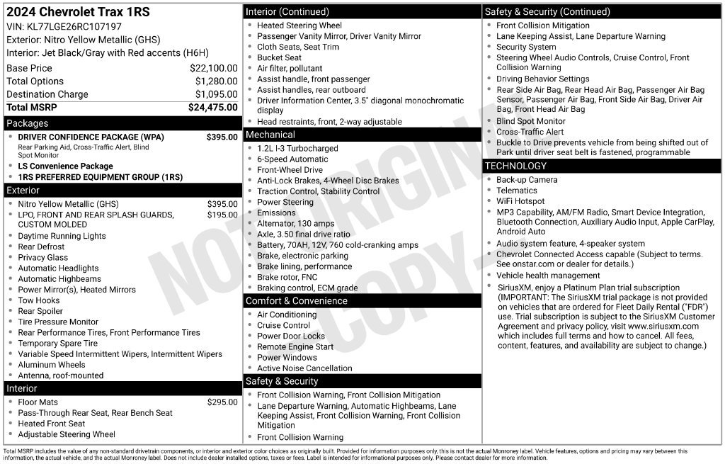 Used 2024 Chevrolet Trax RS w/ Driver Confidence Package FWD image 39