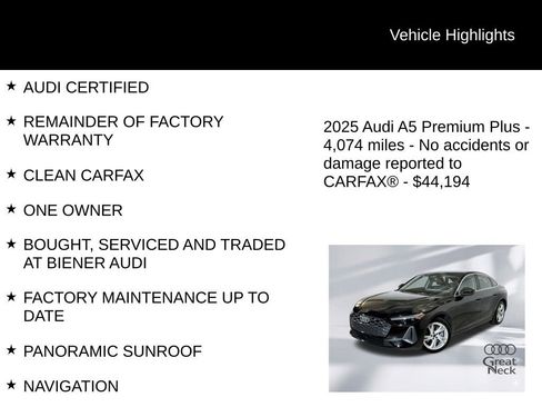 Used 2025 Audi A5 2.0T Premium Plus w/ Premium Plus image 9