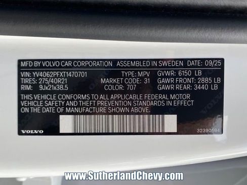 Used 2026 Volvo XC90 B6 Ultra w/ Protection Package AWD/4WD image 53