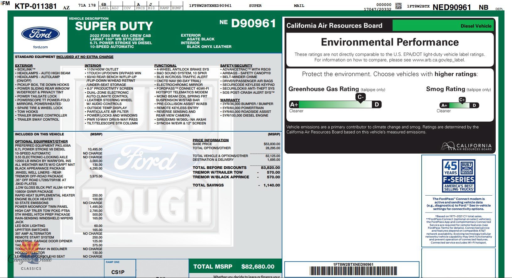 Used 2022 Ford F250 Lariat w/ Tremor Off-Road Package AWD/4WD image 6