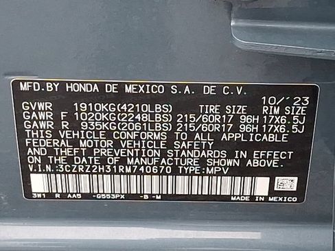 Certified 2024 Honda HR-V LX image 23