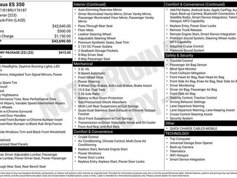 Used 2024 Lexus ES 350 w/ Accessory Package (Z2) FWD image 14