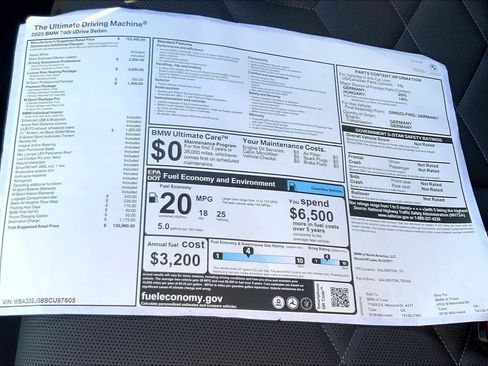 New 2025 BMW 760i xDrive w/ Luxury Rear Seating Package image 20