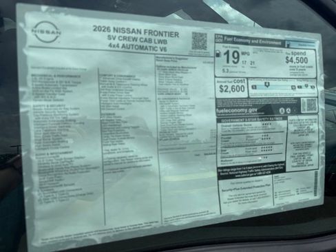 New 2026 Nissan Frontier SV AWD/4WD image 9