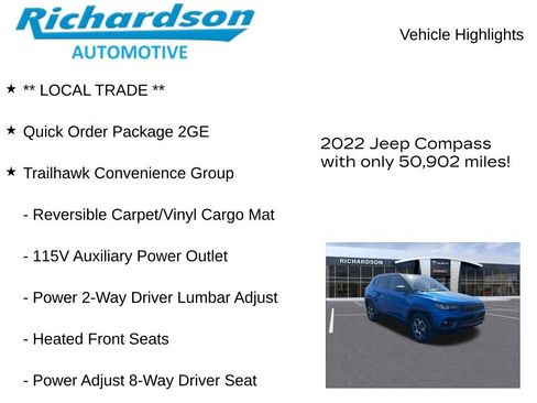 Used 2022 Jeep Compass Trailhawk w/ Sun and Sound Group image 11