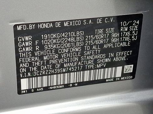 Certified 2025 Honda HR-V LX image 27