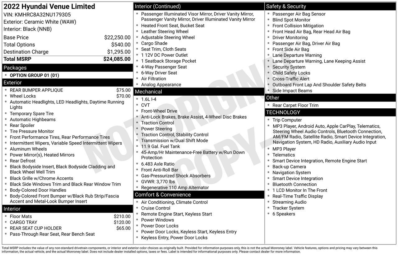 Used 2022 Hyundai Venue Limited FWD image 5