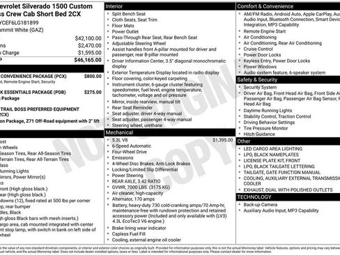 Used 2020 Chevrolet Silverado 1500 Custom Trail Boss w/ Custom Convenience Package AWD/4WD image 33