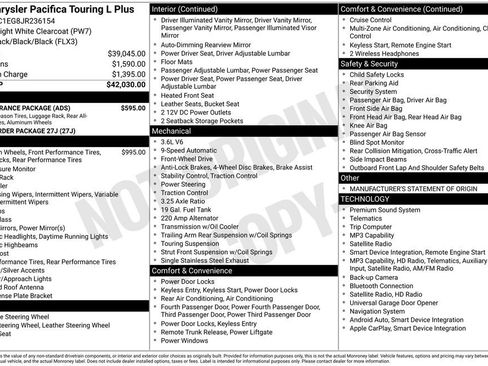 Used 2018 Chrysler Pacifica Touring-L Plus w/ S Appearance Package FWD image 36