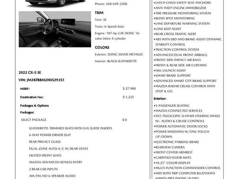 Used 2022 MAZDA CX-5 AWD 2.5 S w/ Select Package image 28
