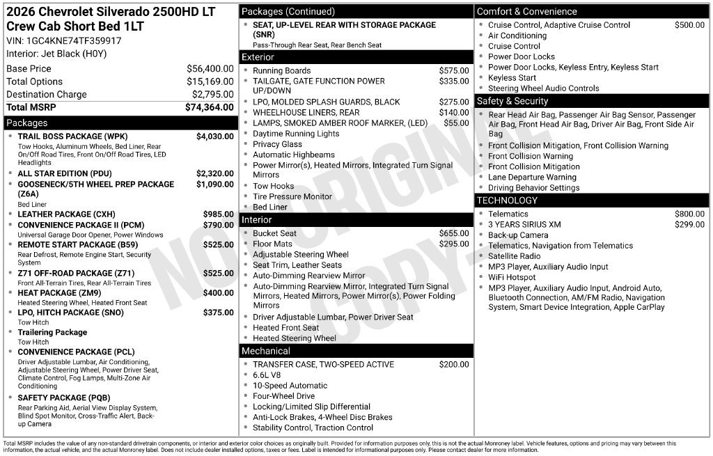 New 2026 Chevrolet Silverado 2500 LT w/ Trail Boss Package AWD/4WD image 40