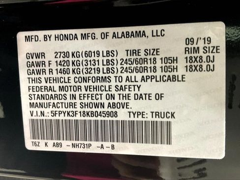 Used 2019 Honda Ridgeline Sport image 44